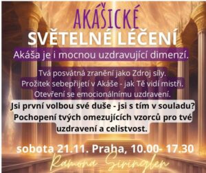 Pozvánka na seminář Akášičké světlené léčení.